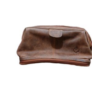 RUSTIC TOWN Genuine Leather Travel Cosmetic Bag - Hygiene Organizer